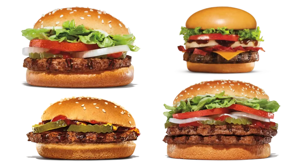 burger king breakfast (burgers menu)