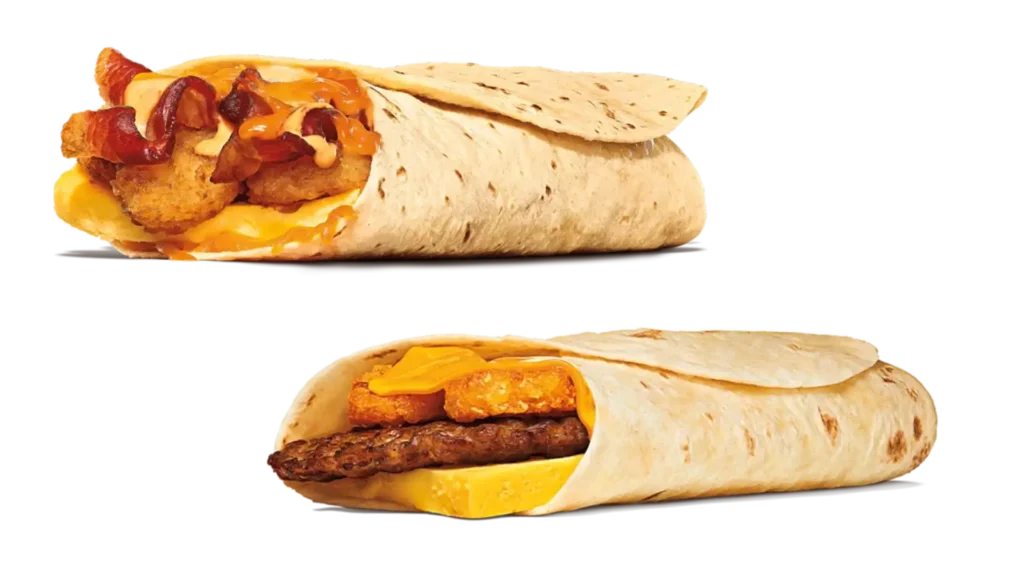 burger king breakfast menu ( burritos)