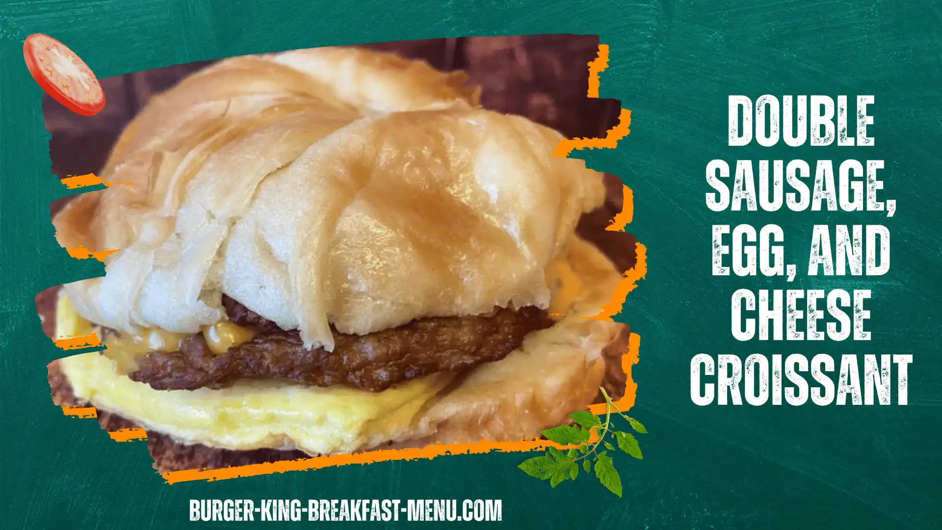 Double sausage, egg, and cheese croissant