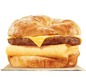 burger king breakfast Sausage, Egg, and Cheese Croissan'wich